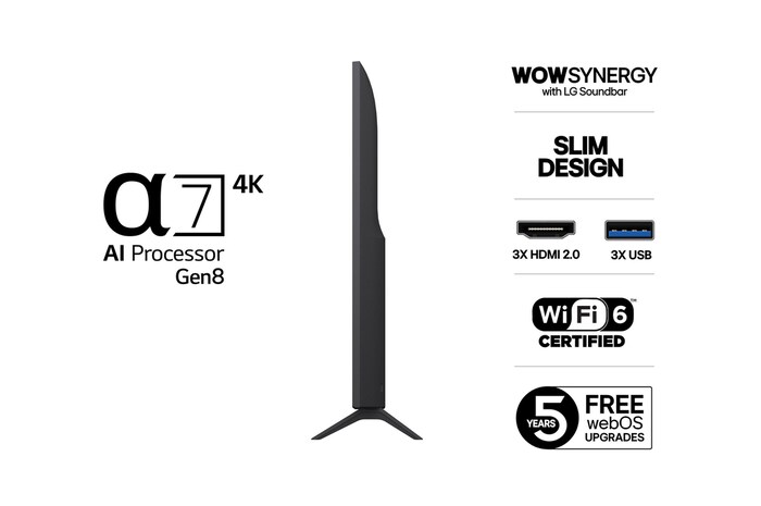 50-tums LG UHD AI UA74 4K Smart TV 2025