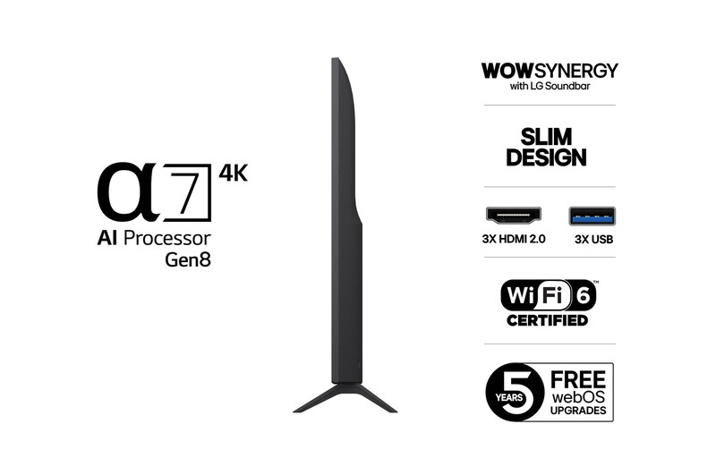 50-tums LG UHD AI UA74 4K Smart TV 2025