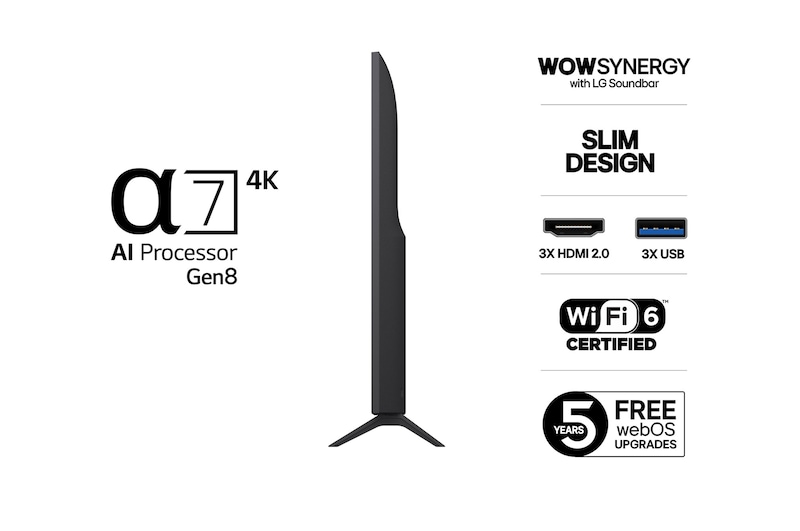 55-tums LG UHD AI UA74 4K Smart TV 2025