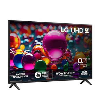 Vy bakifrån av LG UHD UA75 TV.
