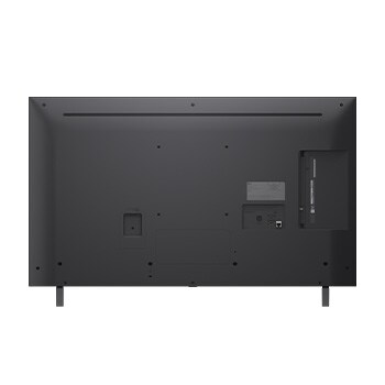 Vy bakifrån av LG NanoCell NANO80 TV.