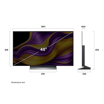 Sidovy av LG OLED evo AI G5 4K Smart TV.