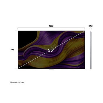 Sidovy av LG OLED evo AI G5 4K Smart TV.