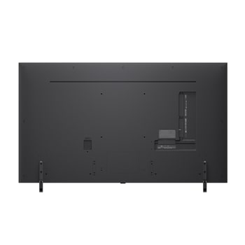 Vy bakifrån av LG QNED evo TV.
