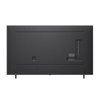 Vy bakifrån av LG QNED evo TV.