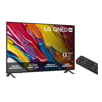 Vy bakifrån av LG QNED82 TV
