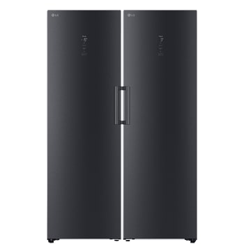 Vy framifrån av LG 1.86 cm 710L Kyl-och fryspaket (Mattsvart) | Energiklass D/D, Door Cooling™ och Total No Frost GLM71MCCSF.GFM6001