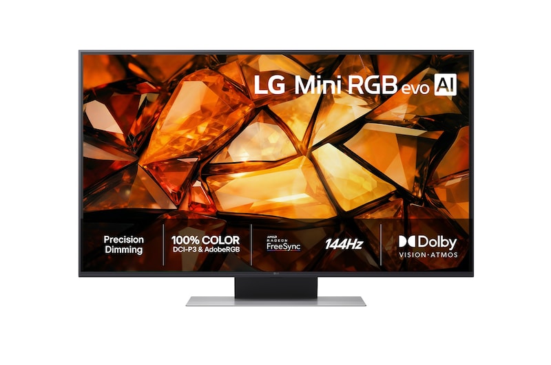 Vy framifrån av LG 75" Mini RGB MRGB87 4K AI TV - 2026 75MRGB87B6B