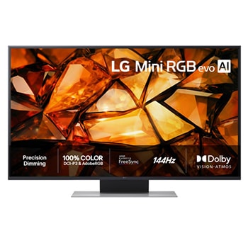 Vy framifrån av LG 75" Mini RGB MRGB87 4K AI TV - 2026 75MRGB87B6B
