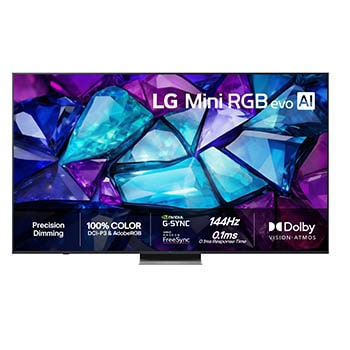 Vy framifrån av  LG 86" Mini RGB MRGB88 4K AI TV - 2026 86MRGB88B6B