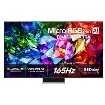 Vy framifrån av LG 86" Micro RGB MRGB96 4K AI TV - 2026 86MRGB96B6B