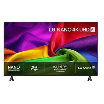 Vy framifrån av  LG 65" Nano UHD NU80 4K AI TV - 2026 65NU800B6LA