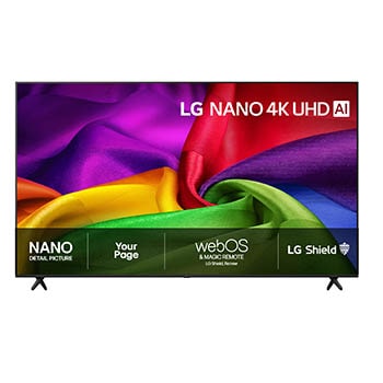 Vy framifrån av LG 85" Nano UHD NU80 4K AI TV - 2026 85NU800B6LA
