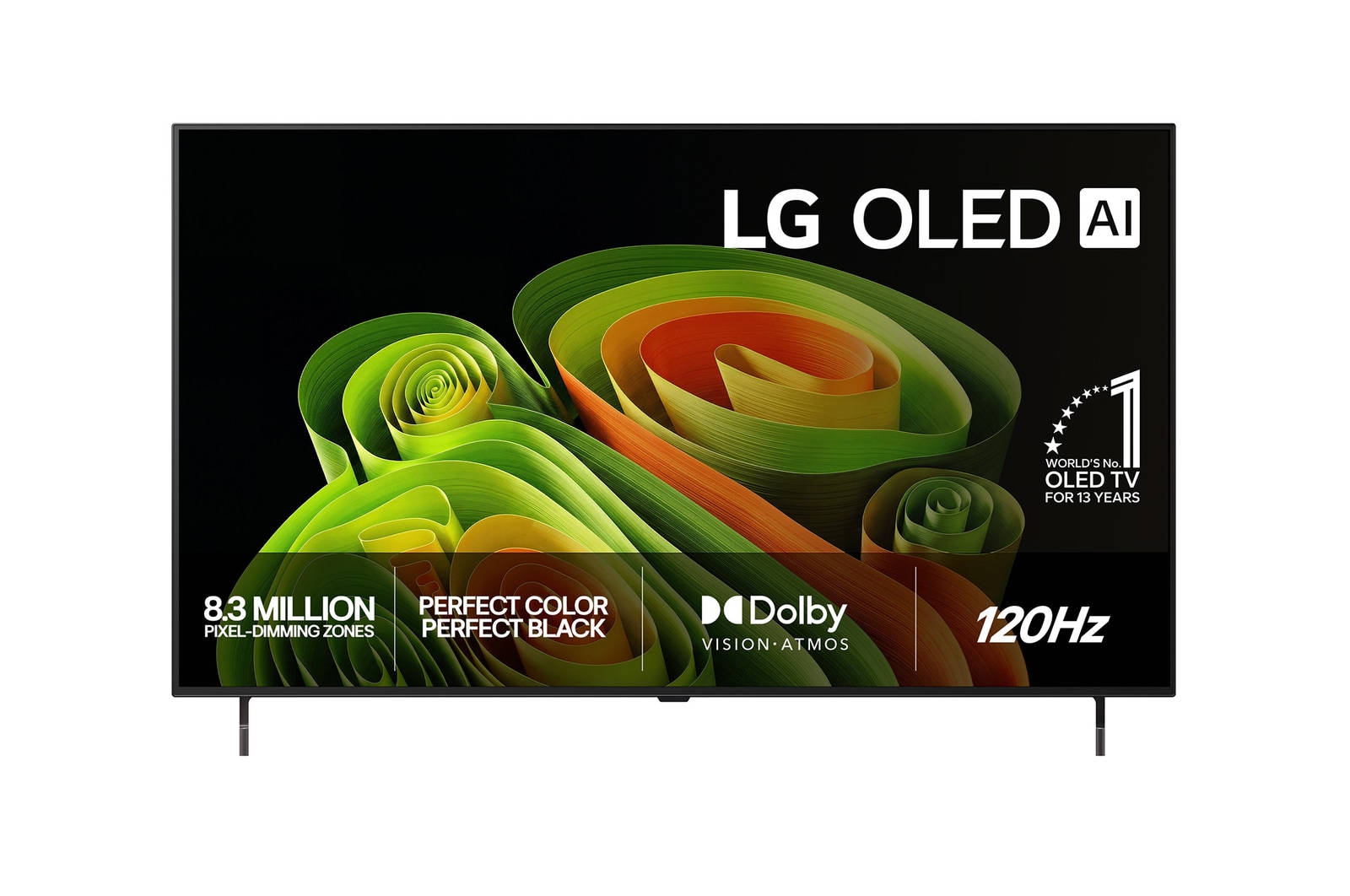Vy framifrån av LG 77" OLED B6E 4K AI TV - 2026 OLED77B6ELC