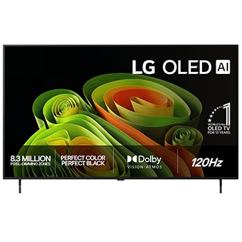 Vy framifrån av LG 77" OLED B6E 4K AI TV - 2026 OLED77B6ELC