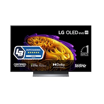 Vy framifrån av LG 48" OLED evo Gallery G6 4K AI TV – 2026 OLED48G66LS