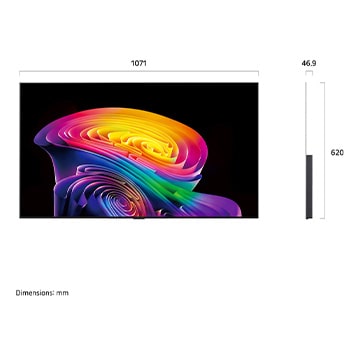 LG OLED evo AI C6 visar en delad skärm med en planet-och-stjärnscen och jämför en matt anti-glare-skärm med sin Perfekt svart och Perfekt färg-skärm för tydligare bildkvalitet oavsett belysning, med stöd av UL-certifiering och Intertek-certifieringar för färgvolym och färgåtergivning.
