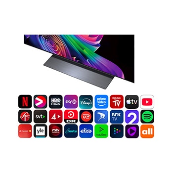 LG OLED evo AI C6 med Brightness Booster Pro visar en mörk scen där lysande partiklar omger en rådjursiluett med upp till 3,2x ljusare toppljusstyrka med högre luminans och tydligare detaljer.