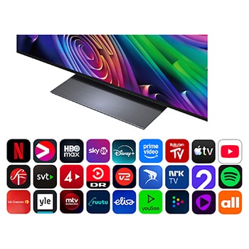 LG OLED evo AI C6 med Brightness Booster Pro visar en mörk scen där lysande partiklar omger en rådjursiluett med upp till 3,2x ljusare toppljusstyrka med högre luminans och tydligare detaljer.
