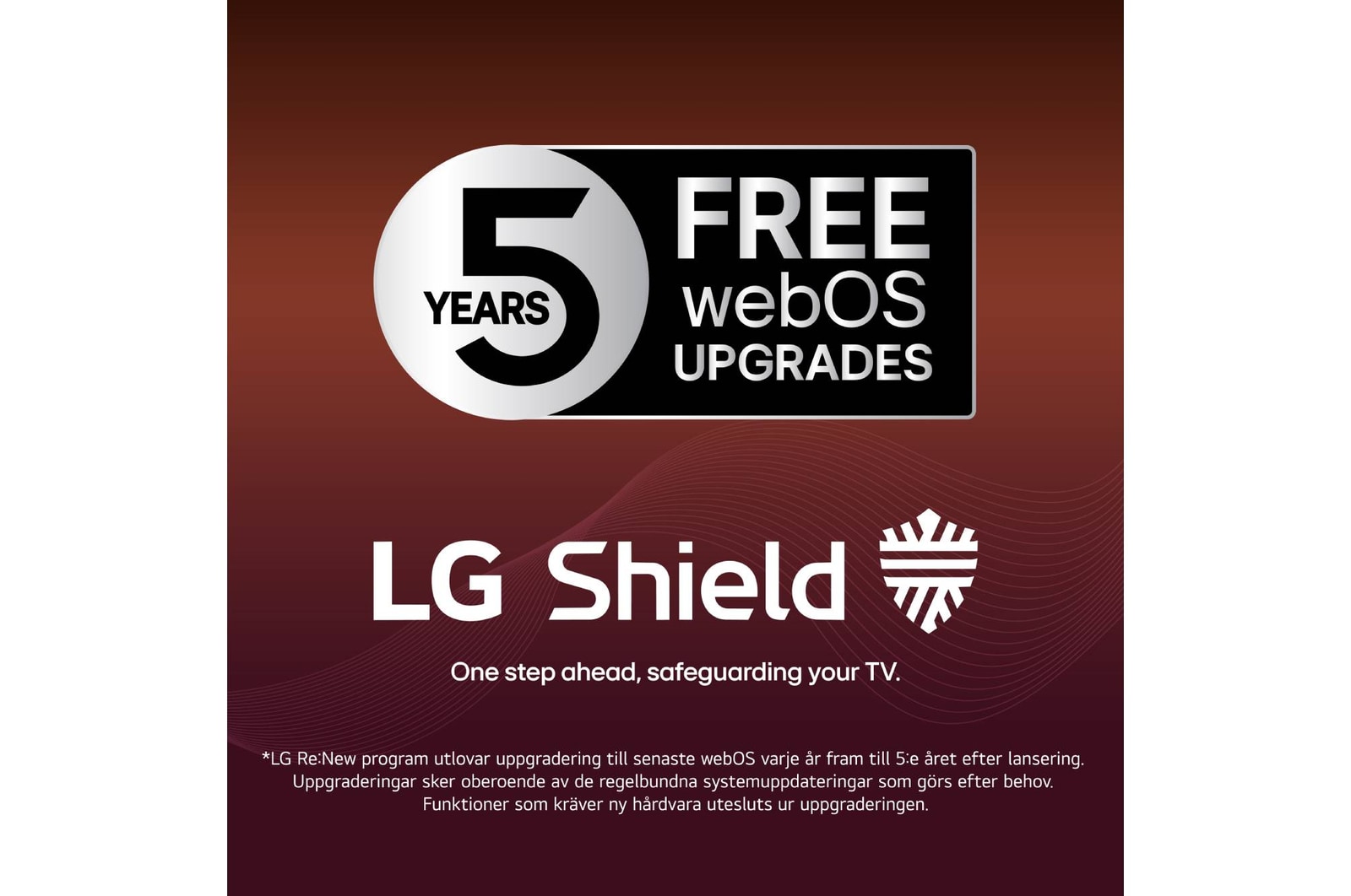 LG Shield tillämpad på LG OLED evo AI C6 visas med en LG Shield-logotyp i mitten, säkerhetsikoner nedanför och ett 2026 CES Innovation Awards Honoree-märke ovanför som symboliserar data- och systemskydd.