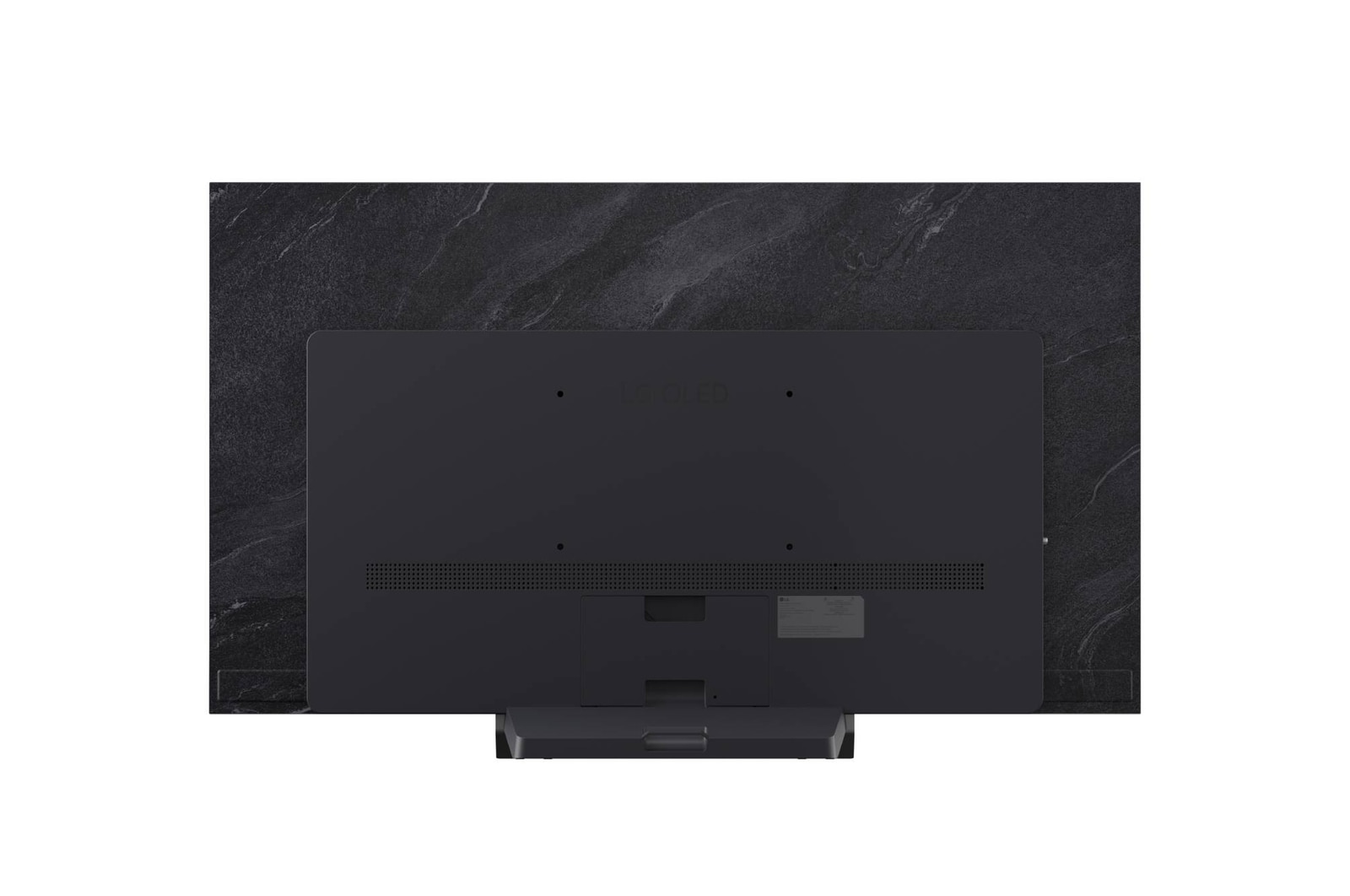 LG OLED evo AI C6 är väggmonterad i ett elegant vardagsrum, med en superslimmad design med smala ramar och visar ett stadslandskap vid en flod vid solnedgången på skärmen. 