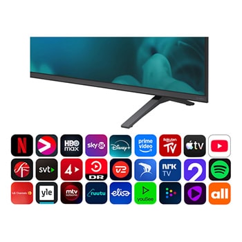 LG QNED evo AI QNED82 Mini LED med Dynamic QNED Color Pro fyller skärmen med intensiva, flytande skurar av mångfärgade, målarfärgsliknande rörelser som lyfter fram förbättrad färgintensitet certifierad för 100 % färgvolym.