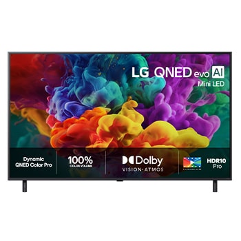 Vy framifrån av LG 50" QNED evo MiniLED QNED85 4K AI TV - 2026 50QNED85B6B