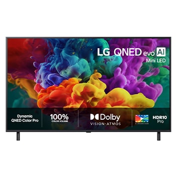 Vy framifrån av LG 55" QNED evo MiniLED QNED85 4K AI TV - 2026 55QNED85B6B
