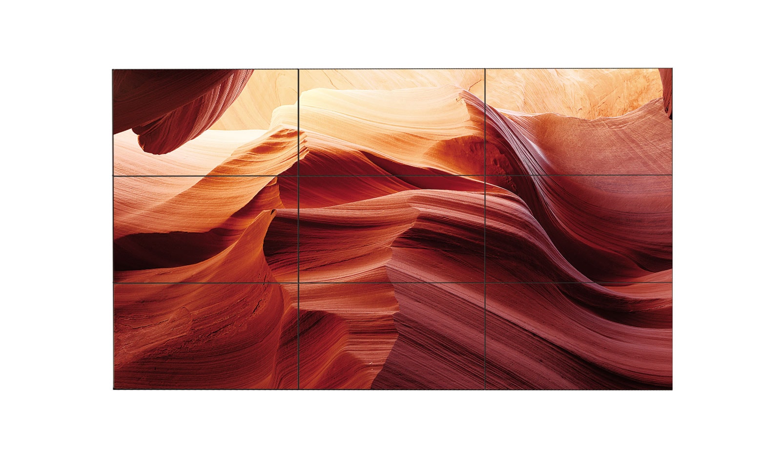Vy framifrån av 55&#34; 700 nits FHD Narrow Bezel Video Wall 55LV77A