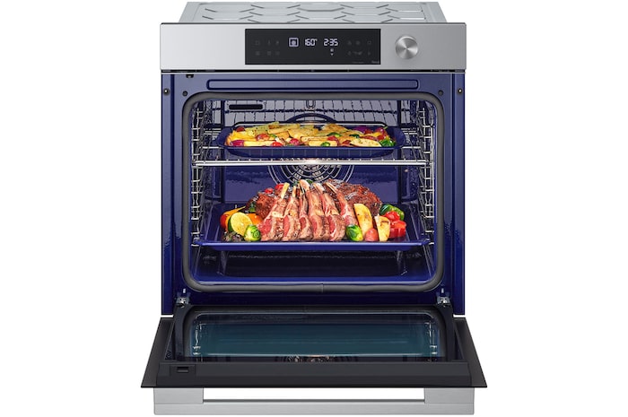 76L A+, Inbyggnadsugn i rostfritt stål med Instaview, rengöringssystemet Blue EasyClean samt teleskopskenor