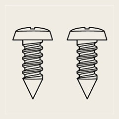 Illustration av fästskruvar för fäste