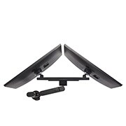 rear perspective view - One monitor tilted -25 degrees and another monitor tilted 25 degrees