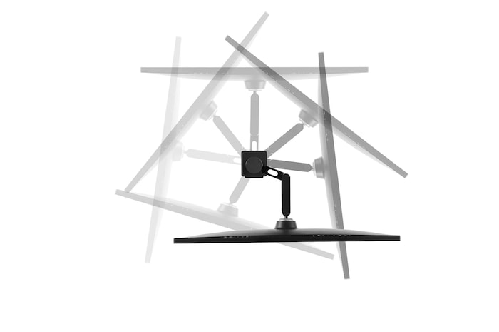 vy ovanifrån med skärmen svängd ± 280˚
