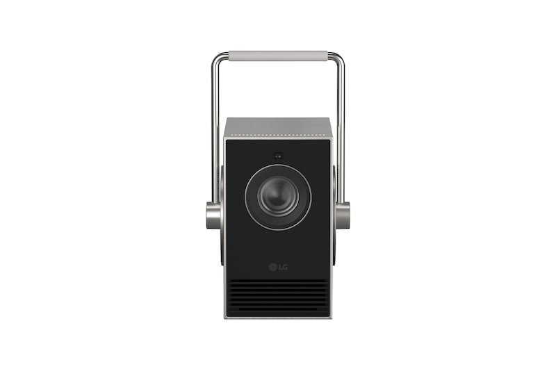 Vy framifrån av LG CineBeam Q Mini | 4K Tripple-Laser Projektor | upp till 120" bild PU600U