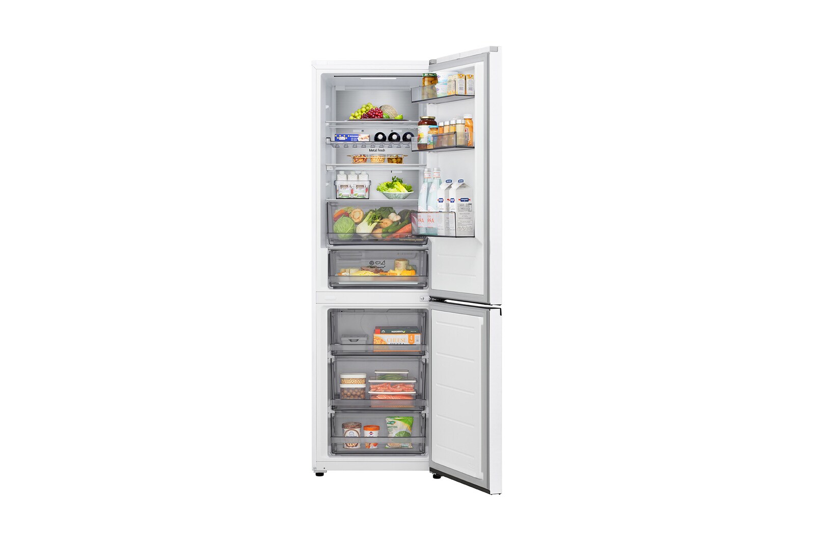 375L Bottom Freezer Refrigerator Prime Silver