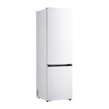 LG bottenfrys (GBBS726CPY) i infälld installation i hög varmt beige vägg med blåa pilar som pekar mot ovansidan och frontytorna