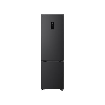 Vy framifrån av LG 2.03M 375L Kombinerad kyl/frys (Black steel) | Energiklass C, Door Cooling™ och Smart Diagnosis™ med Wi-Fi GBBS727CEV