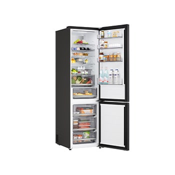 LG 2.03M 375L Kombinerad kyl/frys (Black steel) | Energiklass C, Door Cooling™ och Smart Diagnosis™ med Wi-Fi