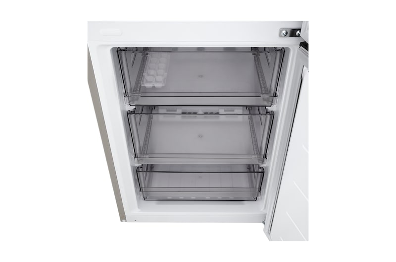 Vy framifrån av LG kyl/frys (GBBSJ10ESW) som visar DoorCooling+™-ventil