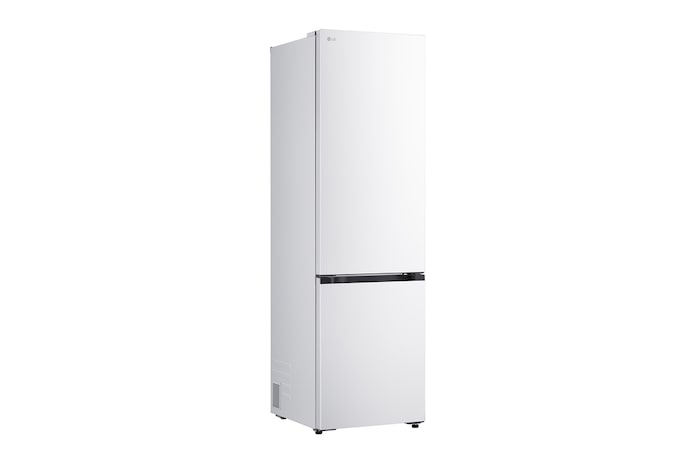 Vy från sidan framifrån av LG bottenfrys (GBBSJ10ESW) som visar utvändig design