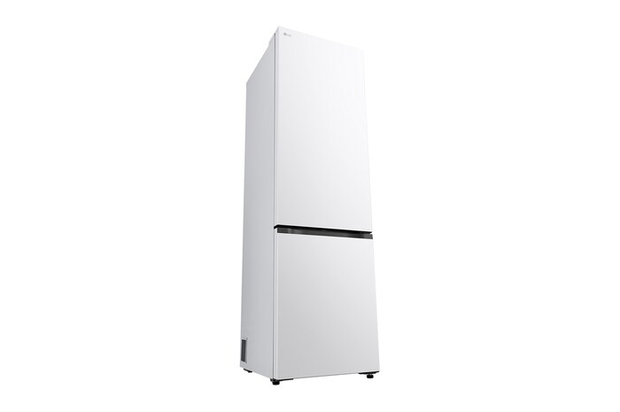 Vy från sidan framifrån av LG bottenfrys (GBBSJ10ESW) som visar utvändig design