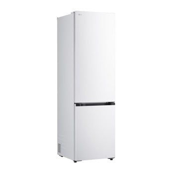 Vy från sidan framifrån av LG bottenfrys (GBBSJ10ESW) som visar utvändig design