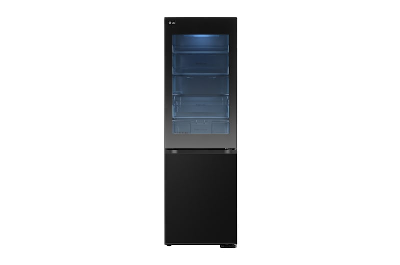 Vy framifrån av 186M 349L Kombinerad kyl/frys(Essence Black) - Energiklass C, InstaView™, Nature Fresh, Door Cooling+™ Smart Diagnosis™ med Wi-Fi, GBG5160CEV