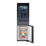 bottom door open with food stored