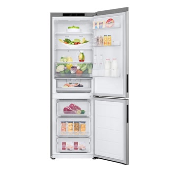 LG 1.86M 344L Kombinerad kyl/frys(Prime Silver) - Energiklass D, Door Cooling+™ och Smart Diagnosis™, GBV21NCDPY