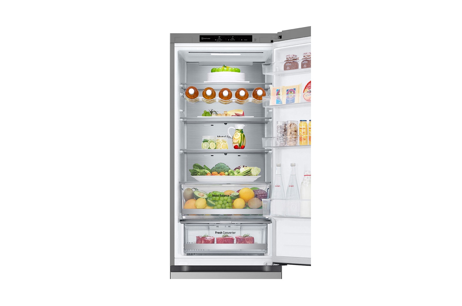 LG 2.03M 387L Kombinerad kyl/frys(Prime Silver) - Energiklass C, Door Cooling+™ och Smart Diagnosis™ , GBV5240CPY