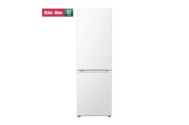 Vy framifrån av 1.86M 344L Kombinerad kyl/frys(Vit ) - Energiklass C, Nature Fresh, Door Cooling+™ och Smart Diagnosis™, GBV7180CSW