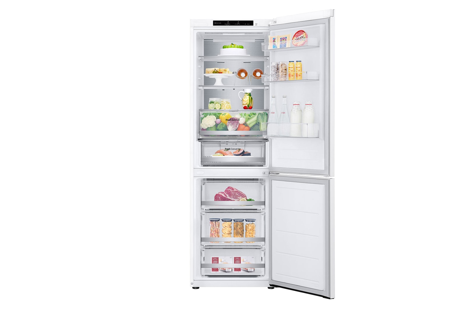 front all open with food stored