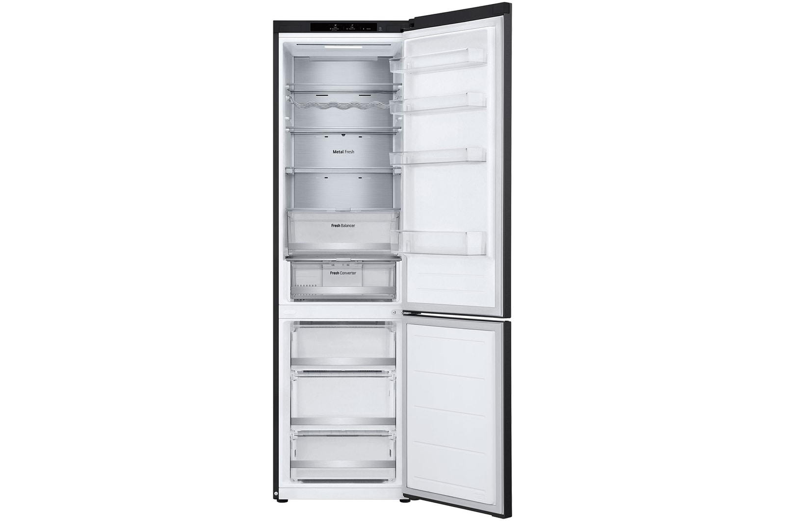 LG 2.03M 387L Kombinerad kyl/frys(Essence Black) - Energiklass A, Door Cooling+™ och Smart Diagnosis™ , GBVE2801EV