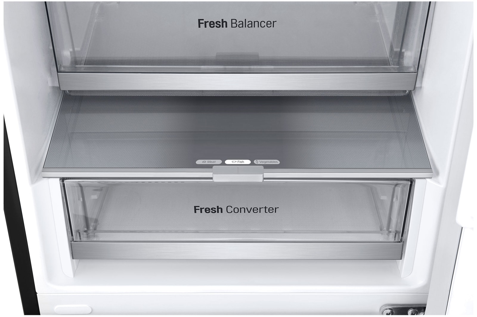LG 2.03M 387L Kombinerad kyl/frys(Essence Black) - Energiklass A, Door Cooling+™ och Smart Diagnosis™ , GBVE2801EV